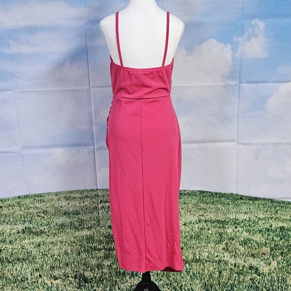 NASTY GAL | RUCHE SIDE SPLIT MIDI THIN STRAP BODYCON DRESS - NWOT! - Picture 10 of 16